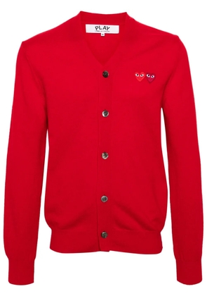 Comme Des Garçons Play double-heart wool cardigan - Red