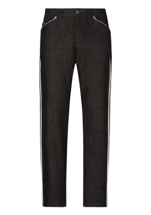Dolce & Gabbana piped straight-leg jeans - Black