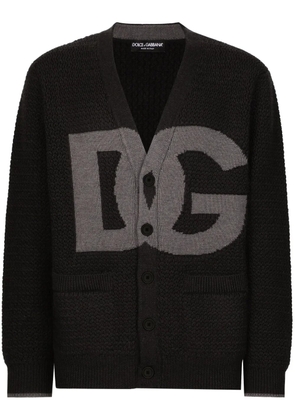 Dolce & Gabbana logo-intarsia cardigan - Grey