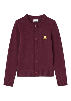 GANNI round-neck cardigan - Red