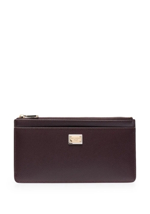 Dolce & Gabbana logo-tag zip-up card holder - Red
