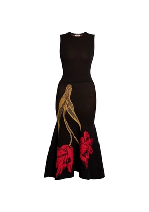 ERDEM sleeveless knitted midi dress - Black