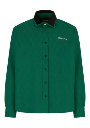 Marni embroidered-logo long-sleeve shirt - Green