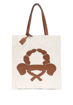 Moschino logo-debossed shoulder bag - Neutrals