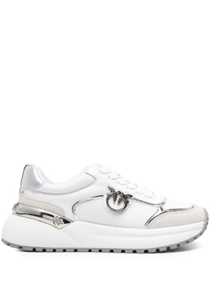 PINKO Love Birds leather sneakers - White