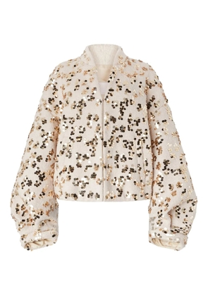 Genny sequin-embellished jacket - Neutrals