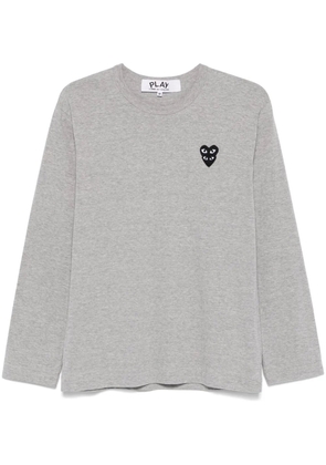 Comme Des Garçons Play Double Heart-patch T-shirt - Grey