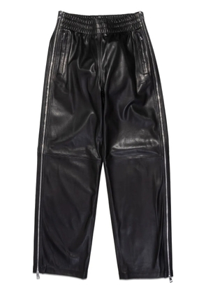 Purple Brand side-zip leather trousers - Black