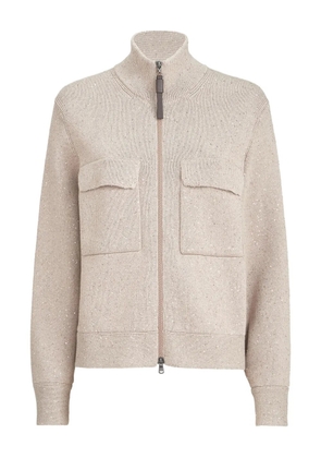 Brunello Cucinelli sequin-embellished cardigan - Neutrals