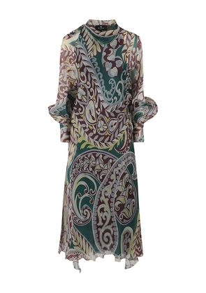 ETRO paisley-print silk dress - Green