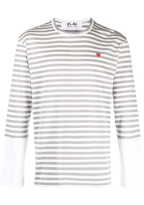 Comme Des Garçons Play striped long-sleeved T-shirt - Grey