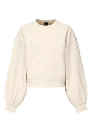 PINKO embroidered balloon-sleeve sweater - Neutrals