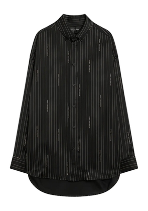 Balenciaga pinstripe logo shirt - Black