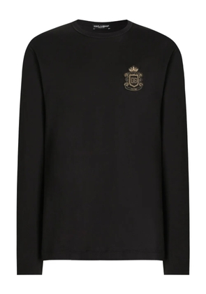 Dolce & Gabbana logo-patch long-sleeve T-shirt - Black