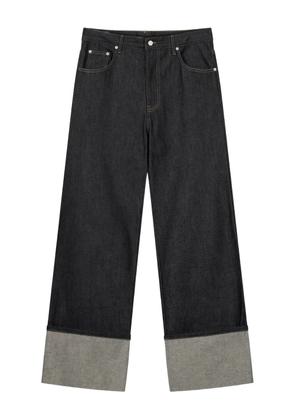 ROUGH. cuffed five-pocket denim jeans - Blue