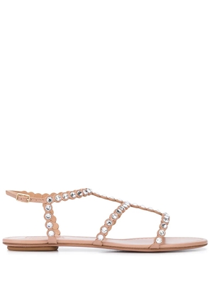 Aquazzura Tequila crystal-embellished sandals - Neutrals