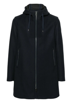 Herno logo-plaque hooded coat - Blue
