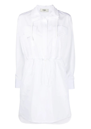 FENDI drawstring-waist cotton dress - White