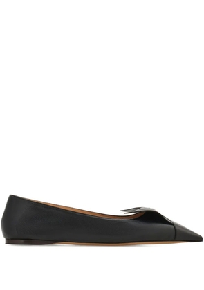 Ferragamo Bow leather ballerina shoes - Black