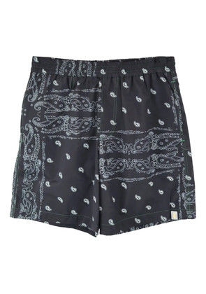 THE WORLD IS YOURS paisley-print drawstring swim shorts - Black