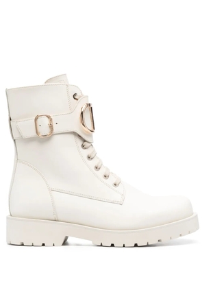 TWINSET ankle-length leather boots - White