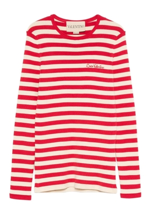 Valentino Garavani striped long-sleeve top - Red