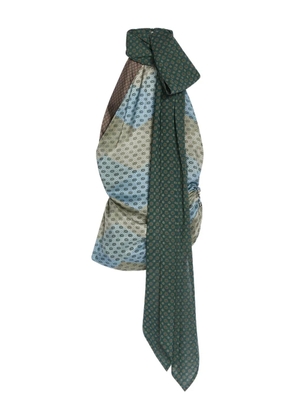 DRIES VAN NOTEN halter-neck geometric-pattern top - Green