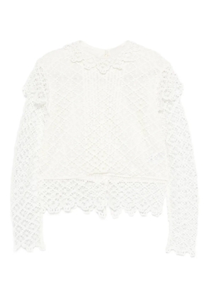 ISABEL MARANT lace-pattern long-sleeve top - White