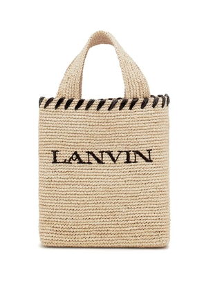 Lanvin logo-motif raffia tote bag - Neutrals
