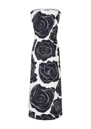 Marni rose-print midi dress - White