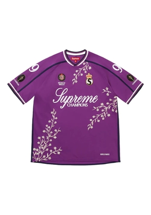 Supreme floral soccer T-shirt - Purple
