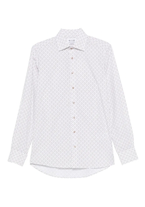 Sand geometric-print long-sleeve shirt - White