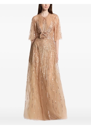 Elie Saab beaded embroidered cape - Neutrals