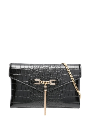 Elisabetta Franchi crocodile-effect chain clutch - Black