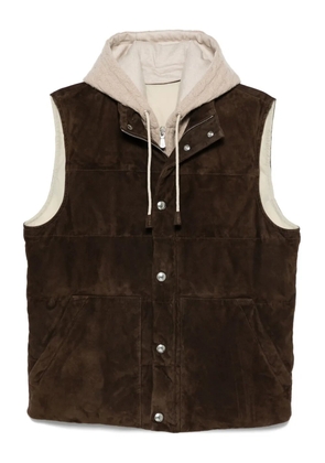 Eleventy suede quilted gilet - Brown