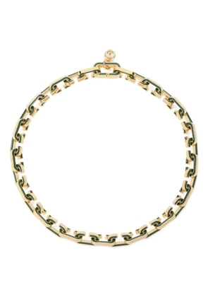 Casablanca enamelled chain necklace - GREEN GOLD