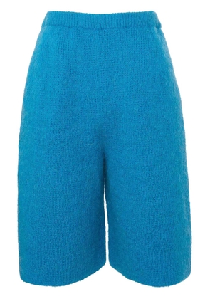 JW Anderson logo-appliqué knit bermuda shorts - Blue