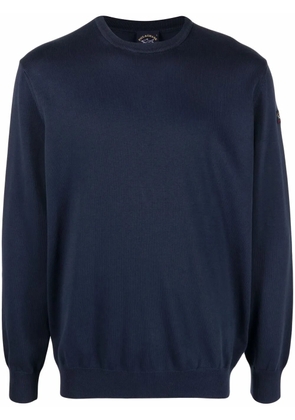 Paul & Shark logo-patch crew neck jumper - Blue