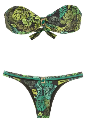 Amir Slama tropical print strapless bikini - Green