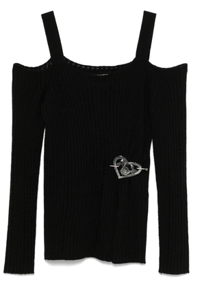 TWINSET brooch-detail top - Black