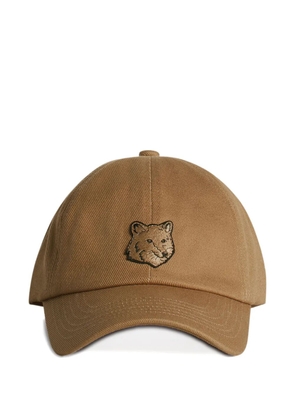 Maison Kitsuné fox-motif cotton cap - Brown
