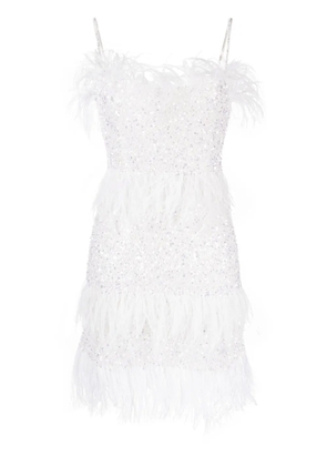 Rachel Gilbert Frenchy sequin-embellished feather minidress - White