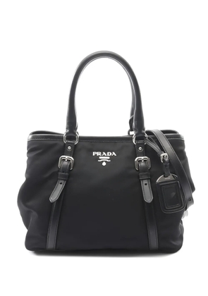 Prada Pre-Owned 2000s leather trim tote bag - Black