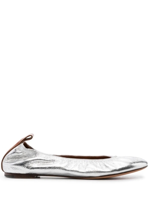 Lanvin metallic leather ballerina shoes - Silver