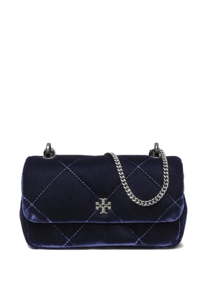 Tory Burch mini Kira diamond-quilted velvet cross body bag - Blue