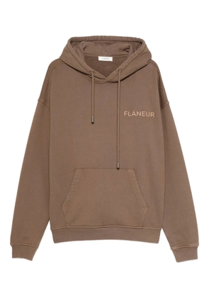 FLÂNEUR logo-embroidered hoodie - Brown