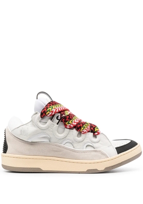 Lanvin Curb suede trim sneakers - White