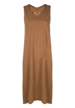 Uma Wang sleeveless midi jersey dress - Brown