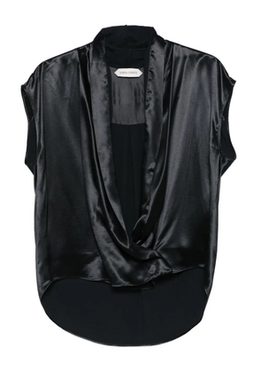 Alberta Ferretti satin-effect twist blouse - Black