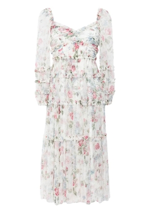 Needle & Thread Floral Fantasy midi dress - Neutrals